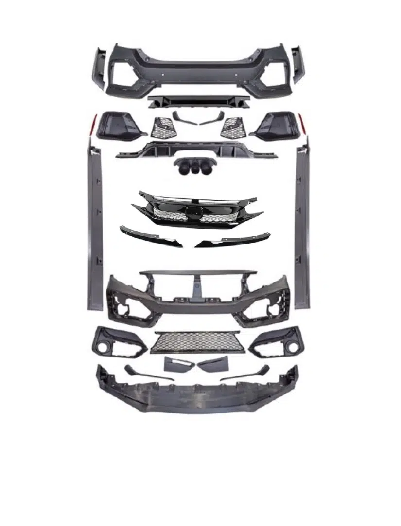 CIVIC FC5 2016-2021 IÇIN MAKYAJLI TYPE-R GÖRÜNÜM BODY KIT - PANJUR DAHİL (LEDSIZ-DODİK HARİÇ)