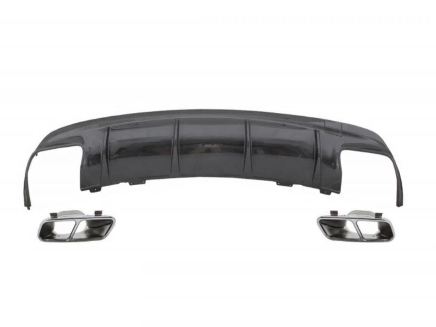 W117 CLA IÇIN UYUMLU CLA 45 GORUNUM DIFUZOR & EGZOZ SETI 16-19 SILVER EGZOZ ILE