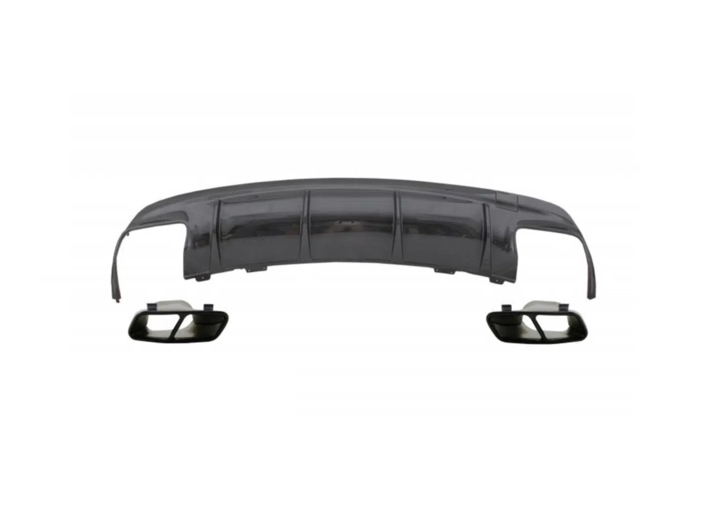 W117 CLA IÇIN UYUMLU CLA 45 GORUNUM DIFUZOR & EGZOZ SETI 16-19 SIYAH EGZOZ ILE